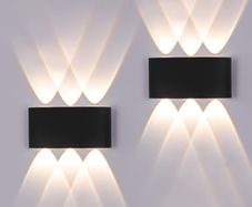 Brand New FUPE 2 Pieces Wall Light Outdoor/Indoor LED Wall Lamp Outdoor 12W 1200LM