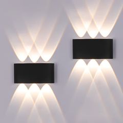 Brand New FUPE 2 Pieces Wall Light Outdoor/Indoor LED Wall Lamp Outdoor 12W 1200LM