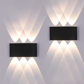 Brand New FUPE 2 Pieces Wall Light Outdoor/Indoor LED Wall Lamp Outdoor 12W 1200LM