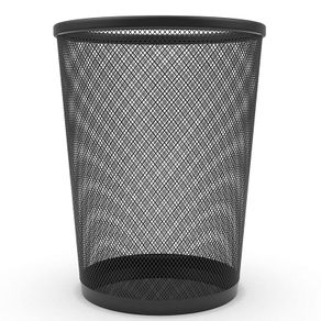 Circular Mesh Waste Paper Bin, Lightweight Waste Basket Garbage Can, Metal Trash Bin Ideal for Kitchen Home Office Dorm Room Living Room Desk Bedroom (Black)