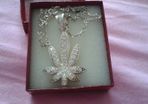 Silver and Diamante Pendant Necklace Locket