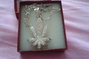 Silver and Diamante Pendant Necklace Locket