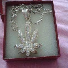 Silver and Diamante Pendant Necklace Locket