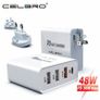 CELBRO QC 3.0 & PD/QC4.0 USB 4 Ports Wall Fast Charger 48W [3 Power Plugs (US/EU/UK)] (Brand New/Warranty) Image 3