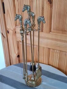 Vintage Brass fireplace set. Madr in France.