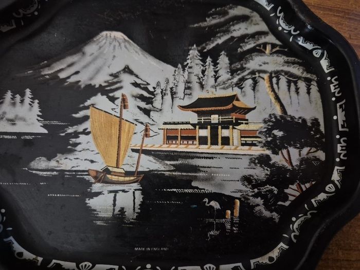 Vintage Metal Tray Manufacturing Co. Ltd. Japan Mount Fuji Fuji-san Made England