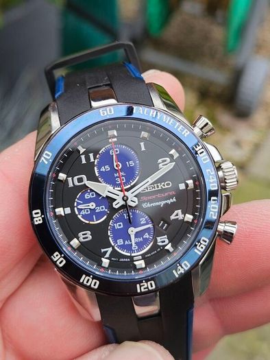 Watch Seiko Sportura. Chronograph. Alarm