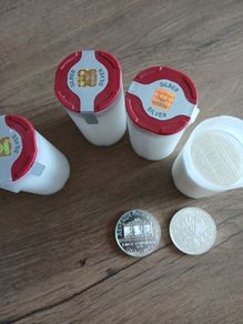 Tubes of 20 1 oz silver philharmonic silver coins in sealed tubes