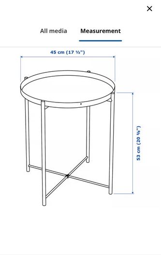 IKEA Gladom black tray table x2