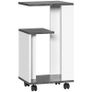 Nightstand with 4 Wheels, 3 Shelves, 35 x 29.5 x 65.5 cm, Gray/White Image 5