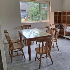 Pine table and chairs
