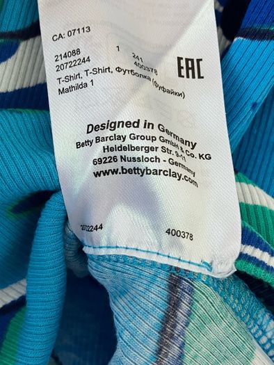 Size 12 Blue Top by Betty Barclay