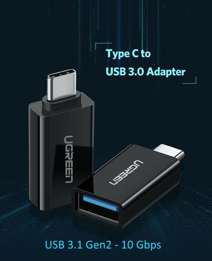 2 X Ugreen USB 3.1 Gen 2 (10 Gbps) Type-C (Male) to Type-A (Female) OTG Adapter/Convertor (Brand New/Warranty)