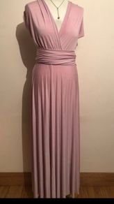 Multi-way long pink dress