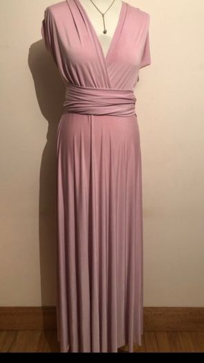 Multi-way long pink dress