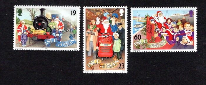 1994 Isle of Man Christmas Father Christmas in the Isle of Man Commemorative Stamps Mint Never Hinged (MNH)