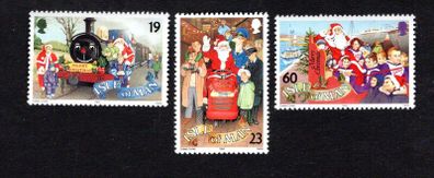 1994 Isle of Man Christmas Father Christmas in the Isle of Man Commemorative Stamps Mint Never Hinged (MNH)