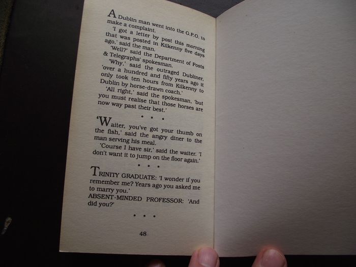 1977 'The Book of Dublinman Jokes' by Y.M. Hughes