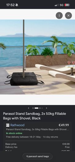 Sand bags for parasol / Gazebo