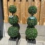 Pair of artificial boxwood trees Image 2