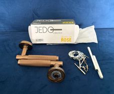 Rose gold Lever on Rose knurled door handle