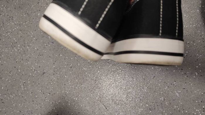 Black Canvas Low Trainers size 8