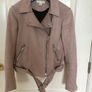 Dusky Pink Suede Biker Jacket Image 3