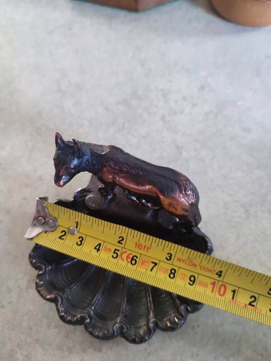 Romulus and Remus Brass / bronze  Figurine With Shell Dish as trinket dish / or ashtray.