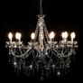 Chandelier with Beads Silver 12 x E14 Bulbs Image 2