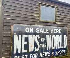 1950s News Of The World Enamel Sign 6ft
