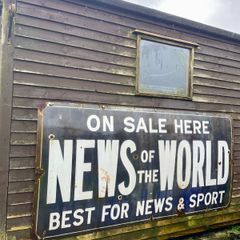 1950s News Of The World Enamel Sign 6ft