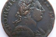 George Iii 1775 Non Royal Evasion Cuivre Demi-penny