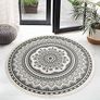 FREE P&P 4ft Circle Rug Round Area Rug Cotton Woven Rug with Tassels Boho Rug Washable Mandala Printed Carpet Indoor Floor Mat for Bedroom Living Room Kitchen Image 3