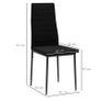 4-Pack Dining Chairs, Armless Design, Fabric Upholstery, Metal Legs, Black Image 2
