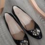Stunning Black Patent Leather K Shoes Size 6.5 Wide Fitting Image 2