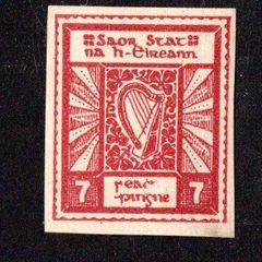 1922 Ireland O'Loughlin Murphy & Boland 7d Red Imperf Essay fine mounted mint