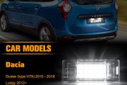 2PCS LED Number Plate Light for Dacia Duster (Type H79) Lodgy Logan II MCV (Type L52 / K52), 2835 SMD with CAN-bus Error Free Waterproof Rear