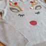 Fantastic H&M Christmas Jumper Reindeer Gold Pom Pom Age 14 Yrs Image 3