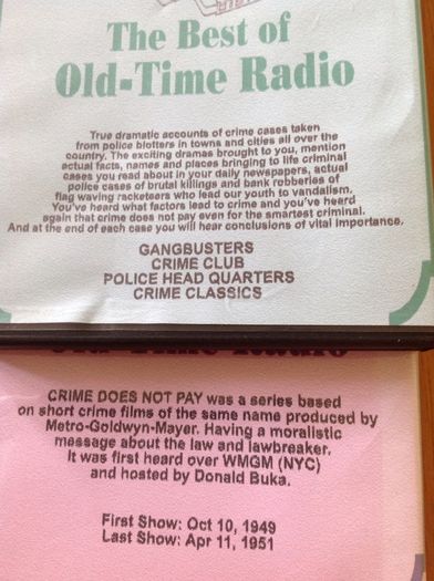 Old Time Radio Shows on CD's. MP3