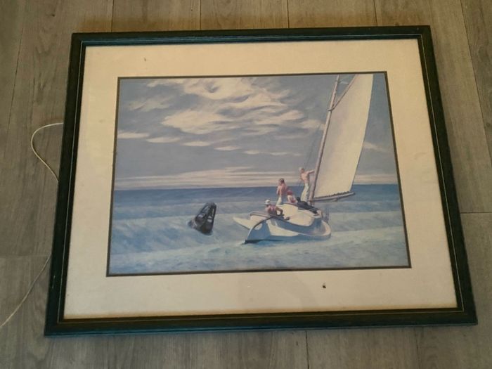 Framed Edward Hopper "Ground Swell" Sailing Print