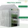 Walk-in Garden Greenhouse with Shelves, Polytunnel Steeple Grow House, Outdoor Plant Shelter Tent, 186L x 120W 190Hcm Image 4
