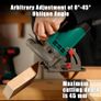 SALE | Circular Saw, 1300W HYCHIKA Electric Saw 4500RPM, High Power Motor, 24T Blade(185mm), Cutting Depth 65mm (90 degree), 45mm (45 degree), Safety Switch, Dust Extraction, for Wood/Plastic Cutting Image 3