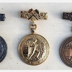 Full set of Polish PRL Mining Medals Badges Lot 25 35 50 Years Service Coal Miner Awards