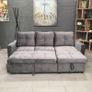 grey velvet sofa with Storage Free delivery Image 3