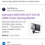 Ex Demo Alienware Gaming Monitor AW2518H 25" Full HD (1920x1080) 240Hz, 1ms TN LED-Backlit G-Sync Image 9