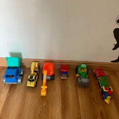Bundle of plastic trucks