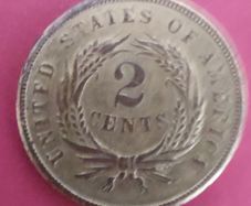 U.S.A.1864 2 Cents  Coin in Extremely Fine condition