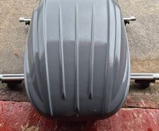 Roof box and rails