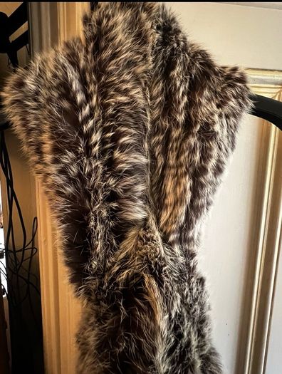 Long Max & Moi French Fur Scarf Wrap