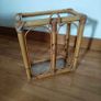 Vintage Italian bamboo and rattan coffee  table magazine rack, from the 1970s Image 2